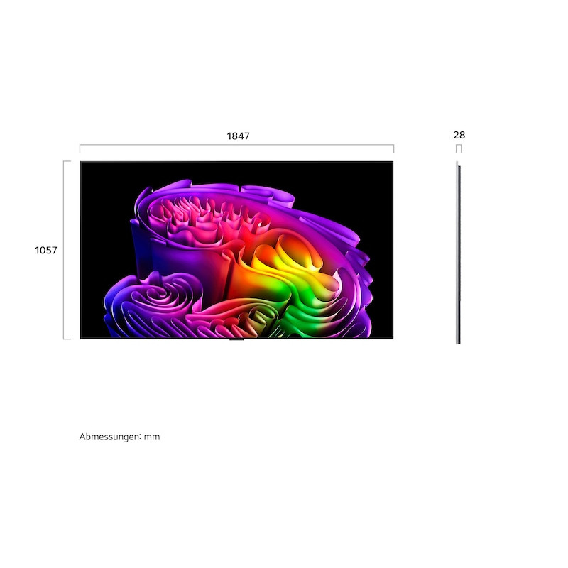 TV Smart OLED evo Gallery Edition 4K LG OLED83G67LW 83 polegadas com processador α9 Gen5 AI, 120Hz, Dolby Vision IQ, Dolby Atmos, webOS 22, G-Sync/FreeSync, suporte de parede incluído