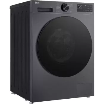 LG F4WX701YB 10,5 kg máquina de lavar de carregamento frontal com AI DD, vapor, Wi-Fi - Black Steel