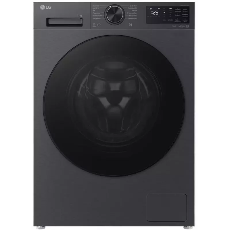 LG F4WX701YB 10,5 kg máquina de lavar de carregamento frontal com AI DD, vapor, Wi-Fi - Black Steel