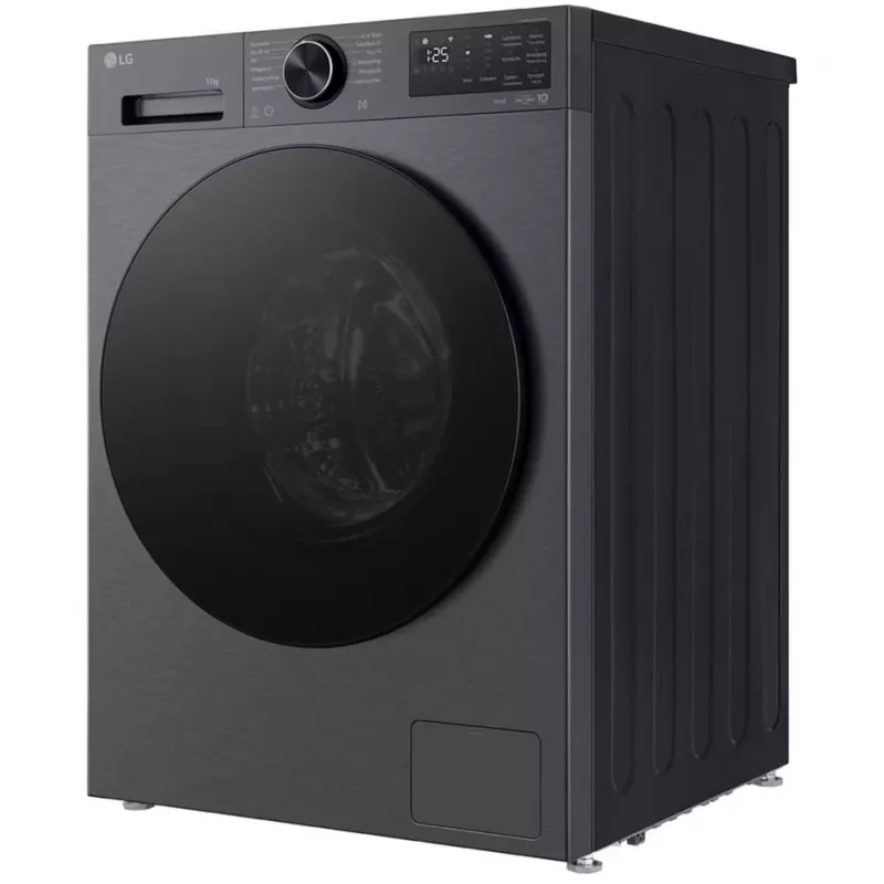 LG F4WX701YB 10,5 kg máquina de lavar de carregamento frontal com AI DD, vapor, Wi-Fi - Black Steel