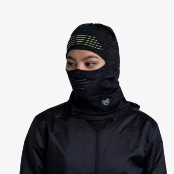 Balaclava BUFF DryFlx Pro - Preto, elástica 4 direções sem costuras, térmica, refletora