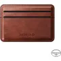 Porta-cartões Nomad em pele Horween Olde Dublin - Porta-cartões de pele minimalista e fino com bloqueio RFID, Castanho-escuro