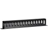 DSIT DS-1902 Painel de gestão de cabos 19 inch com tampa deslizante, 1U, preto