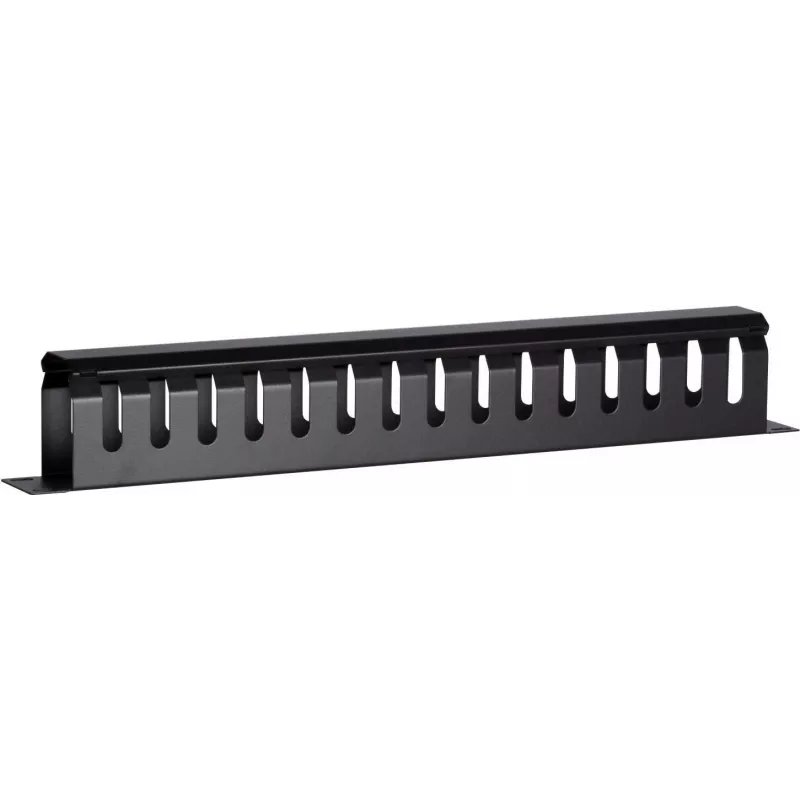 DSIT DS-1902 Painel de gestão de cabos 19 inch com tampa deslizante, 1U, preto