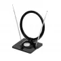 Vivanco VVTVANTSCIRCLE Antena interior DVB-T2/DAB+ antena plana com filtro 4G/5G, preto