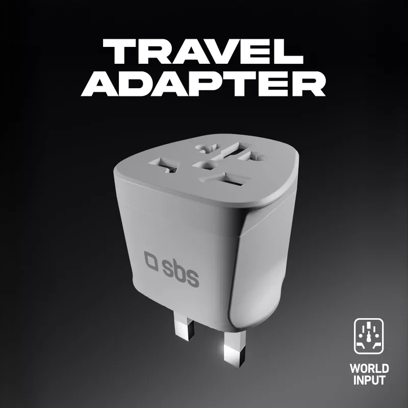 SBS Adaptador de viagem universal para Reino Unido - branco