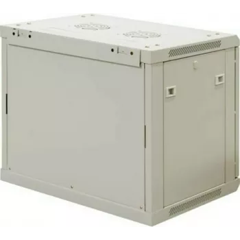DSIT Armário de servidor de parede 9U com porta de vidro, branco, 600x450x500 mm