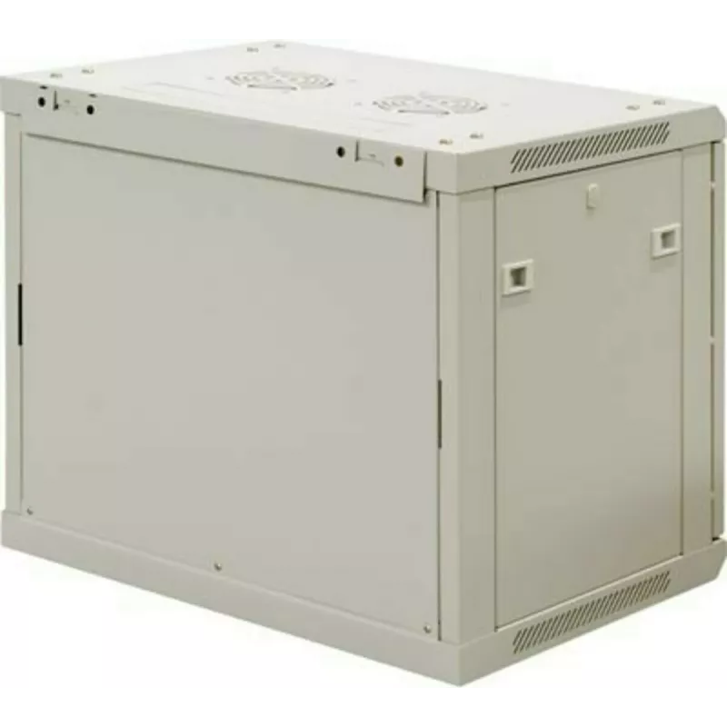DSIT Armário de servidor de parede 9U com porta de vidro, branco, 600x450x500 mm