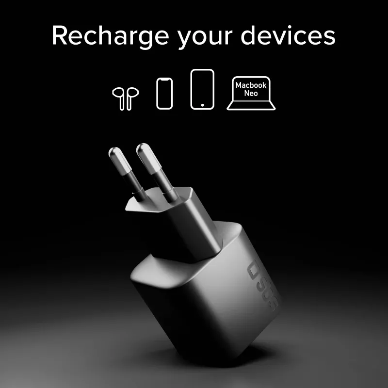 SBS Carregador de parede USB-C PD 20W preto