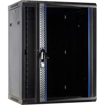 DSIT DS6415 Armário de servidor de parede 15U com porta de vidro, 600x450x770 mm, preto