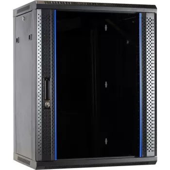 DSIT DS6415 Armário de servidor de parede 15U com porta de vidro, 600x450x770 mm, preto