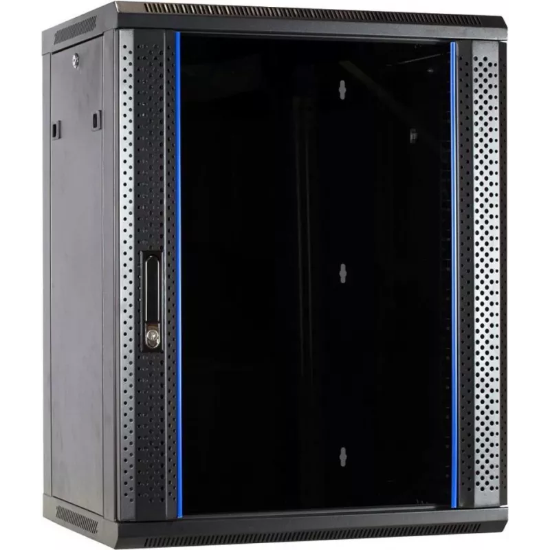 DSIT DS6415 Armário de servidor de parede 15U com porta de vidro, 600x450x770 mm, preto