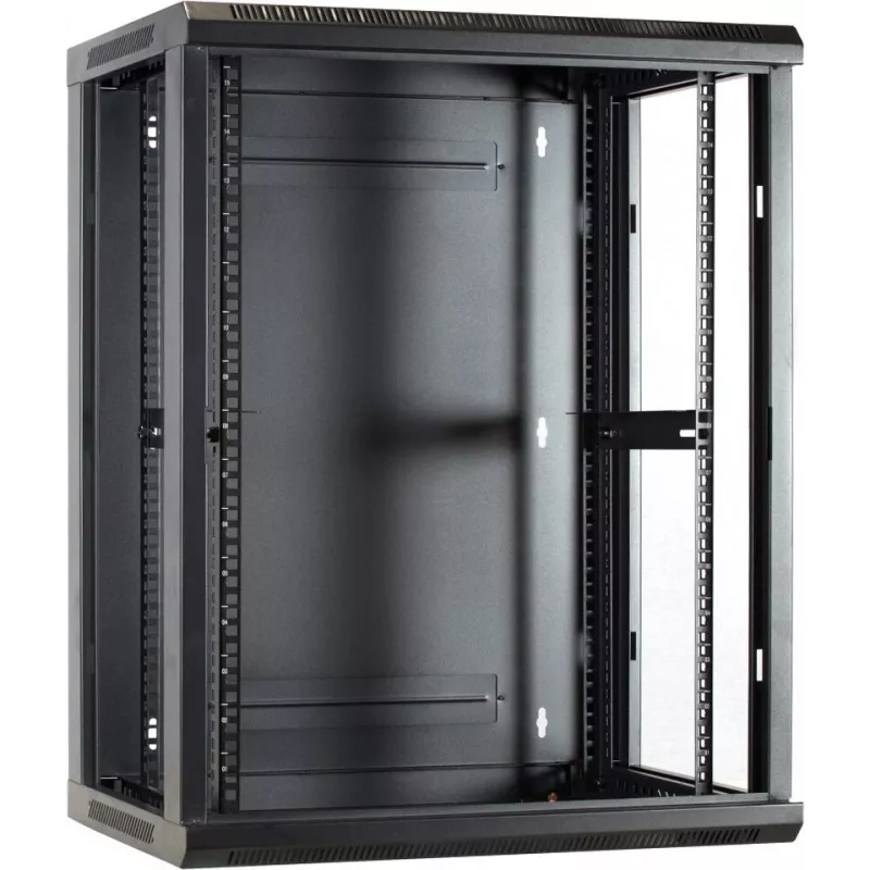 DSIT DS6415 Armário de servidor de parede 15U com porta de vidro, 600x450x770 mm, preto