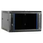 DSIT Armário de servidor de parede 6U com porta de vidro, 600 x 600 x 368 mm, preto