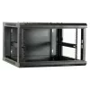 DSIT Armário de servidor de parede 6U com porta de vidro, 600 x 600 x 368 mm, preto