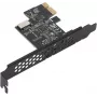 Placa PCI Express USB 3.2 Gen 1 GEMBIRD UPC-U3, 2x Type-A, alimentação SATA, chipset ASMedia