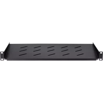 Prateleira fixa DSIT DS-FH1U250 1U para armários de parede de 450 mm de profundidade, 250 mm de profundidade, carga 25 kg, preto