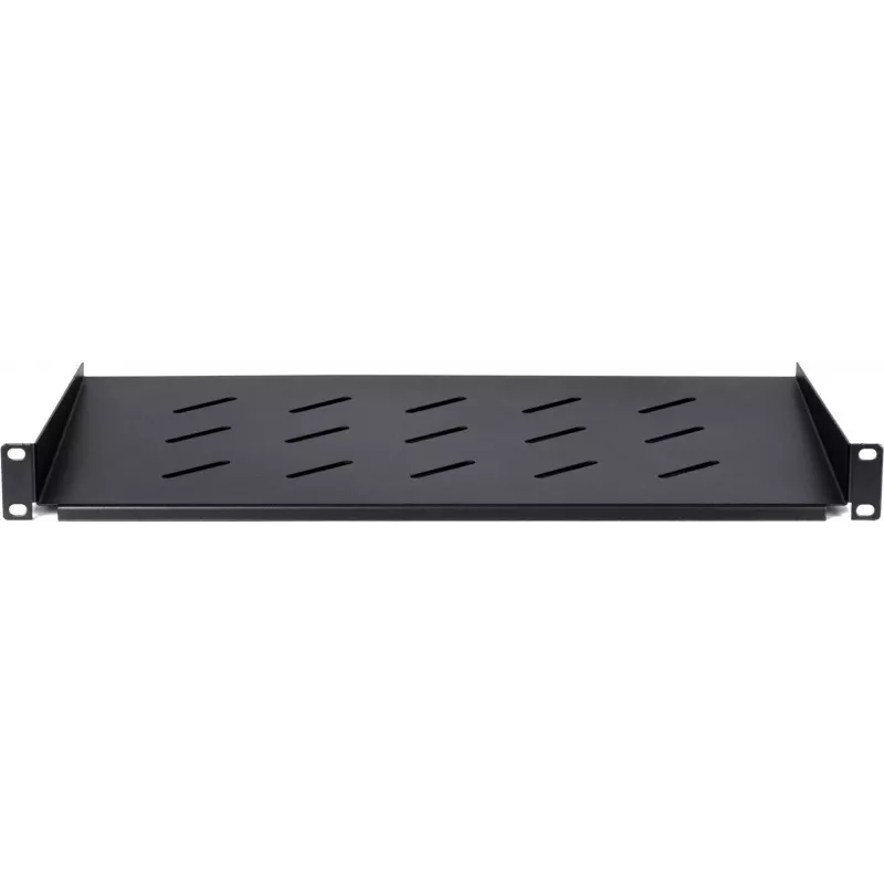 Prateleira fixa DSIT DS-FH1U250 1U para armários de parede de 450 mm de profundidade, 250 mm de profundidade, carga 25 kg, preto