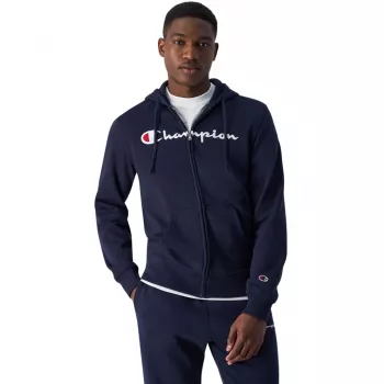 Hoodie com fecho completo Champion CHAPPI para homem azul-marinho 220255 BS501 tamanho S