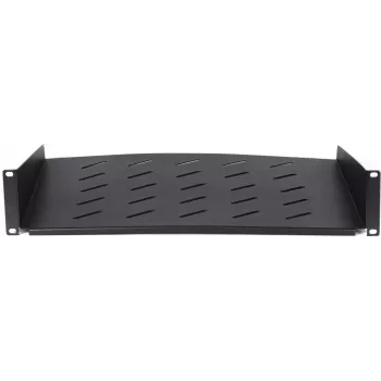 Prateleira fixa DSIT DS-FH2U400 2U para armários de parede de 600 mm de profundidade, 400 mm de profundidade, preto