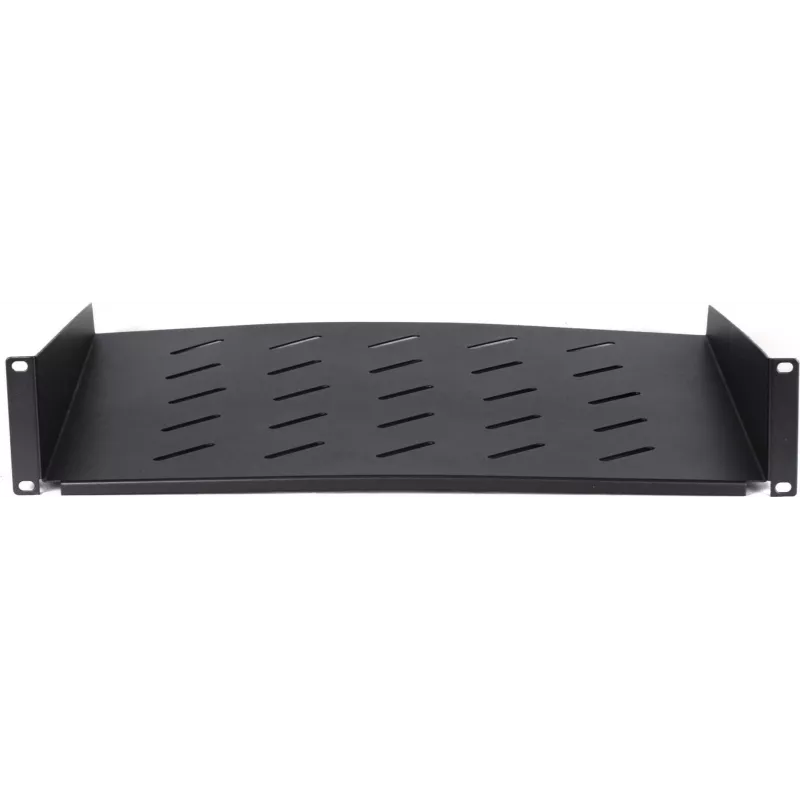 Prateleira fixa DSIT DS-FH2U400 2U para armários de parede de 600 mm de profundidade, 400 mm de profundidade, preto