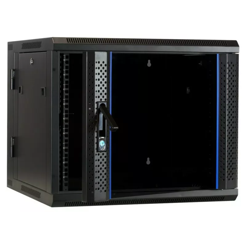 Armário de servidor reversível de montagem na parede DSIT DS6609-DOUBLE com porta de vidro, 600 mm de largura