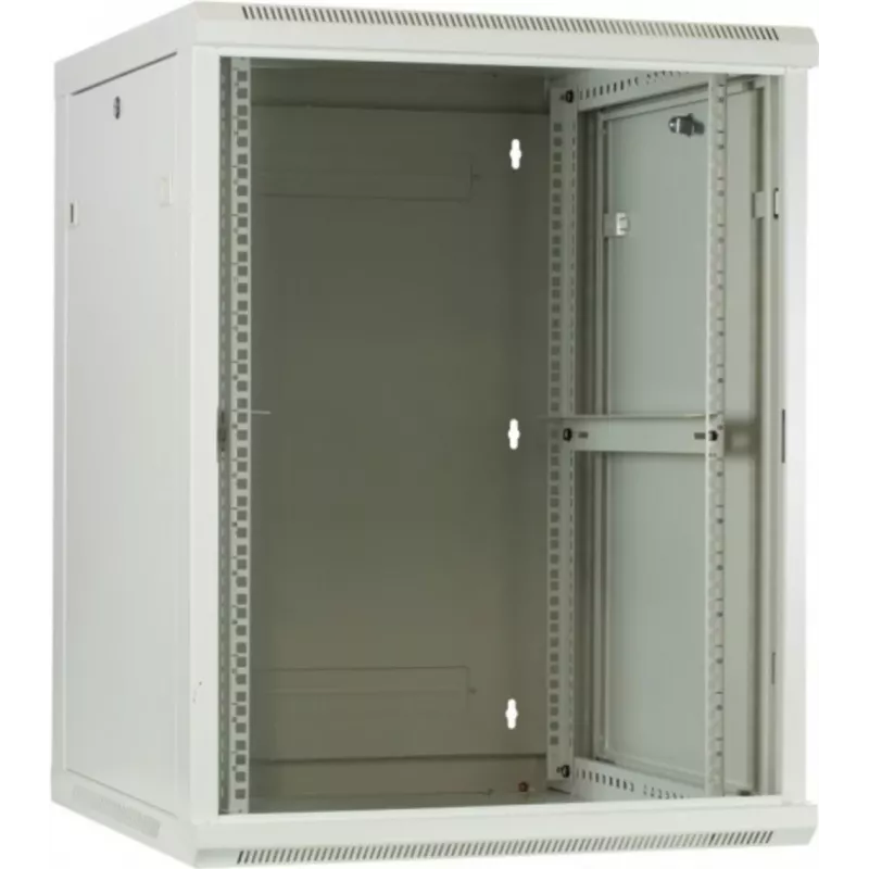 DSIT Armário de servidor de parede 6U com porta de vidro, branco, 600x600x368 mm