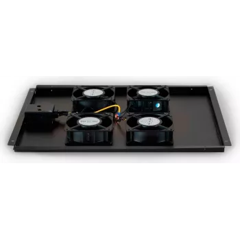 DSIT DS-FT80 Unidade de arrefecimento de rack de servidor com 4 ventoinhas e termostato para armários de 800 mm de profundidade, 1U, 230V, preto