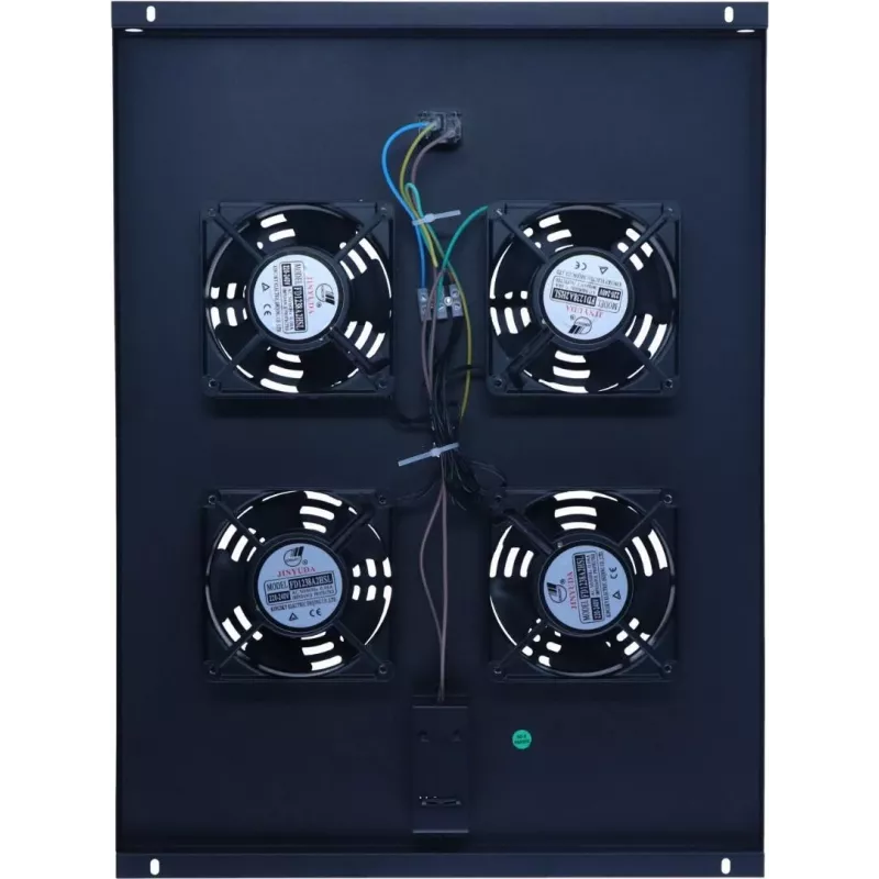 DSIT DS-FT80 Unidade de arrefecimento de rack de servidor com 4 ventoinhas e termostato para armários de 800 mm de profundidade, 1U, 230V, preto
