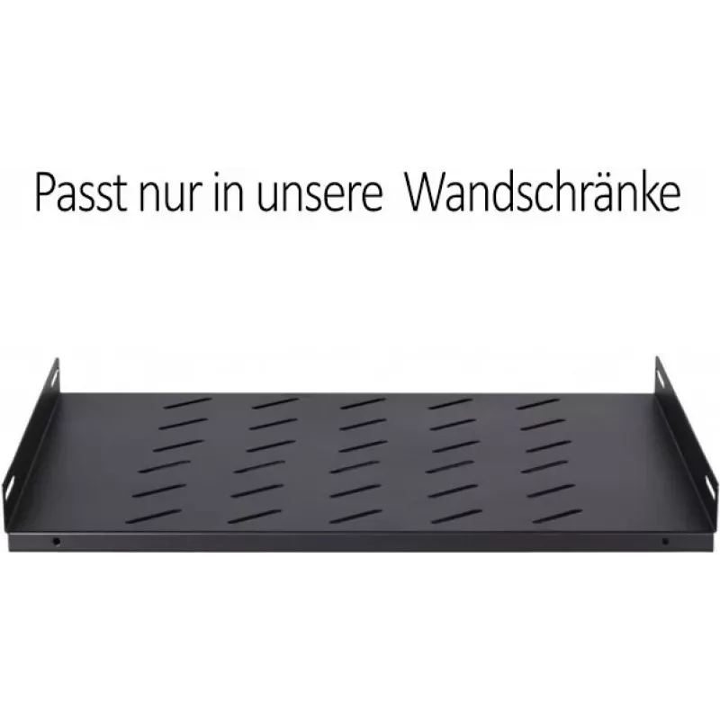 DSIT DS-FH60Wand Prateleira fixa 1U para armários de parede de 600 mm de profundidade, carga de 25 kg, preto
