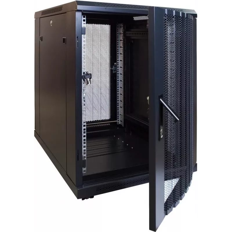 Armário de servidor mini DSIT 15U com porta frontal perfurada 600x600x860 mm (DS6615PP-MINI)