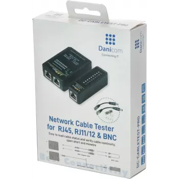 Testador de cabos de rede DSIT DC-CABLETEST-PRO para U/UTP, F/UTP e SF/UTP, Cat5/Cat6