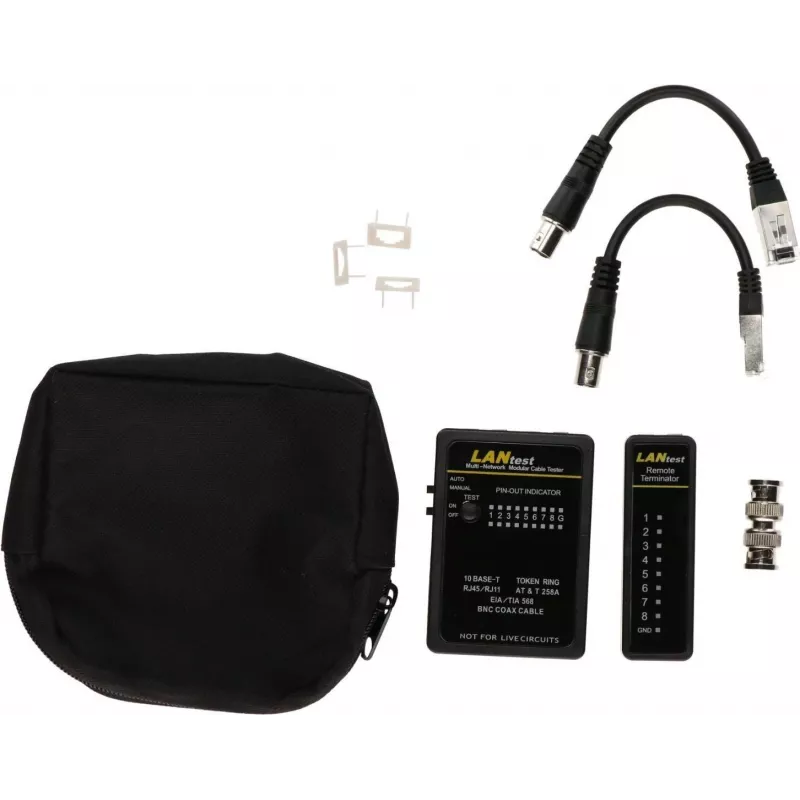 Testador de cabos de rede DSIT DC-CABLETEST-PRO para U/UTP, F/UTP e SF/UTP, Cat5/Cat6