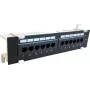Patch panel de montagem na parede DSIT CAT 6a, 12 portas UTP, preto