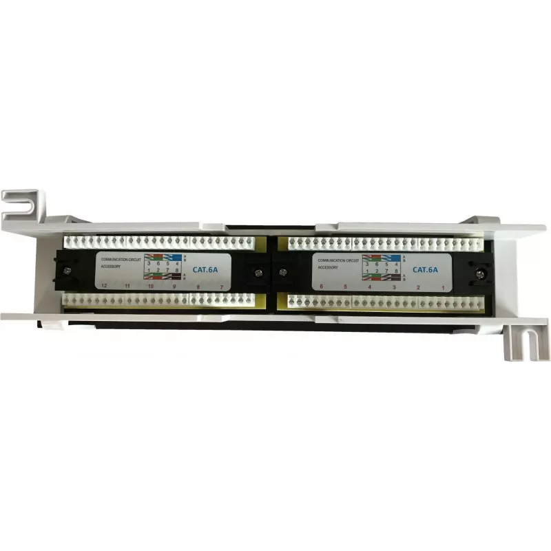 Patch panel de montagem na parede DSIT CAT 6a, 12 portas UTP, preto