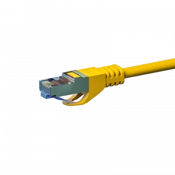 Cabo de rede patch DSIT CAT 6a S/FTP LSOH, 1m, amarelo, 10Gbps, 500MHz, RJ45 (DC-6A7-010)