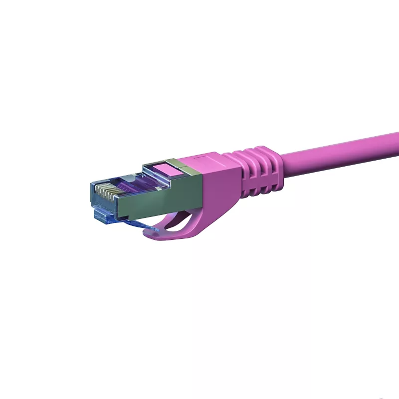 DSIT Cabo de rede CAT 6a LSOH - S/FTP - 10 metros - Rosa - Cabo patch