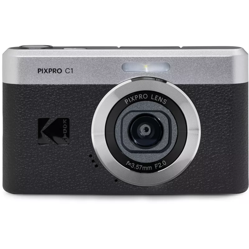 Câmara digital compacta KODAK PixPro C1 preta com cartão SDHC de 16GB