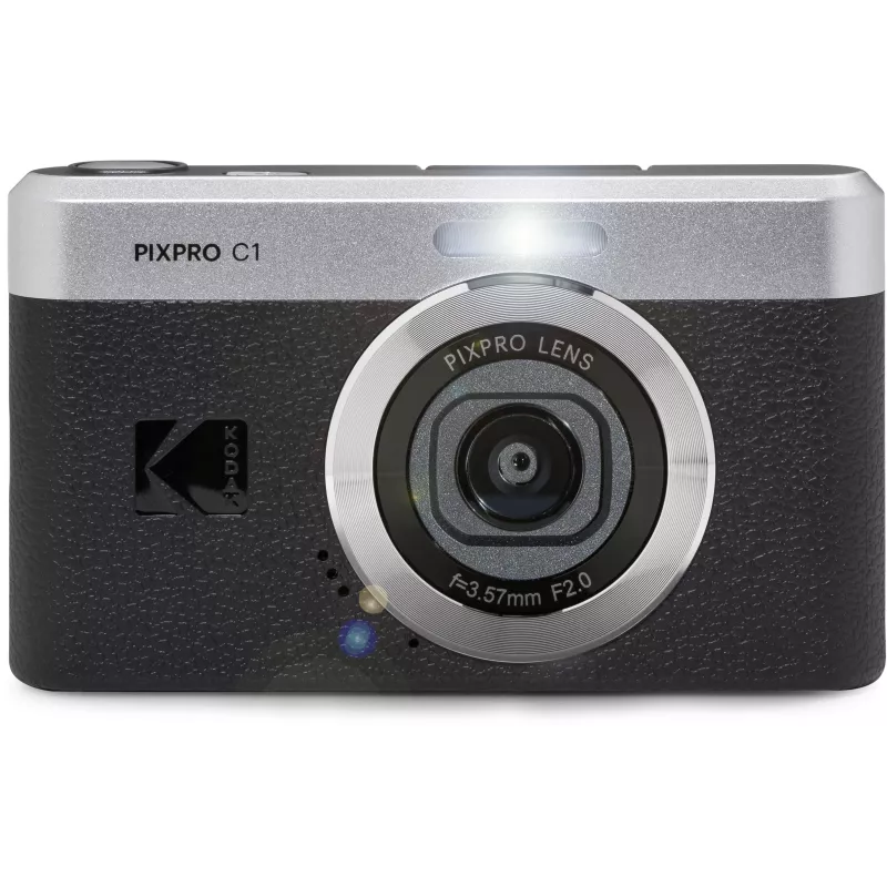 Câmara digital compacta KODAK PixPro C1 preta com cartão SDHC de 16GB