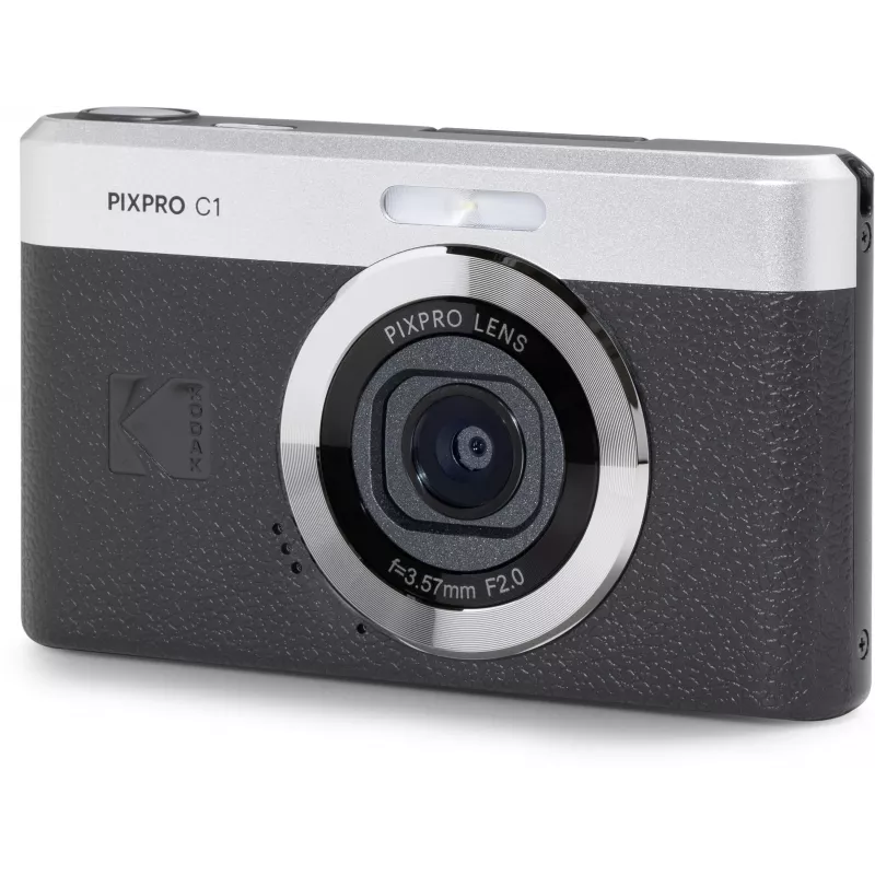 Câmara digital compacta KODAK PixPro C1 preta com cartão SDHC de 16GB