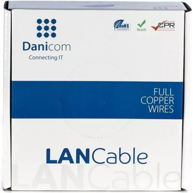 Cabo de instalação de rede DSIT DANICOM CAT6A S/FTP 50m LSZH Fca