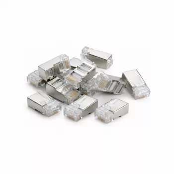 Fichas de rede DSIT FTP RJ45 CAT5e para condutores flexíveis e maciços - pack de 10
