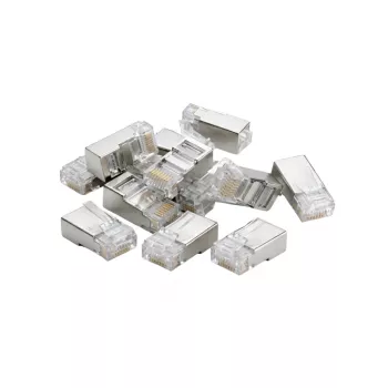 Conectores de rede DSIT FTP RJ45 CAT6 para cabos de condutor maciço - pack de 10