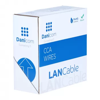 Cabo de rede DSIT CAT5e F/UTP 50m flexível cinzento CCA em bobina (DC-FTP5CCA50-GRY)
