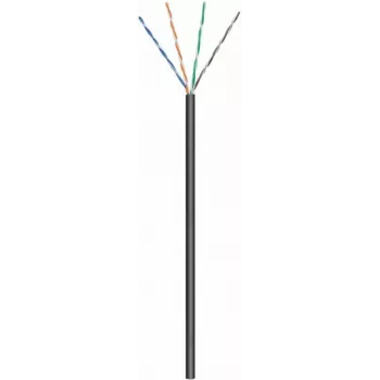 Cabo de rede exterior DSIT CAT6, U/UTP, AWG 23/1 condutor maciço, 305 m, preto, CCA