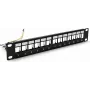 Patch panel Keystone STP DSIT DS10-Patch-12STP de 10 polegadas, 12 portas, blindado, 1U, preto