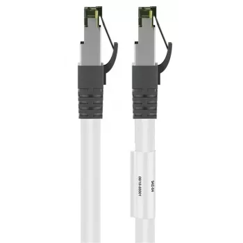 Cabo de rede DSIT RJ45 S/FTP PiMF CAT 8 branco 3 m
