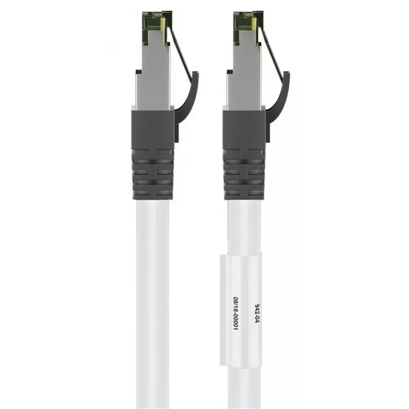 Cabo de rede DSIT RJ45 S/FTP PiMF com cabo bruto CAT 8 branco 1 m