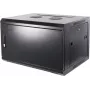 Armário servidor de parede DSIT DS6406M 6U com porta metálica, 600x450x367 mm, preto