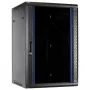 Armário servidor de parede DSIT 27U com porta de vidro, 600x600x1300 mm, preto